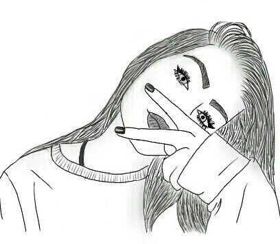 408x356 Outline, Drawing, And Tumblr Image A Sketchy Studio Drawings - Outline Drawing