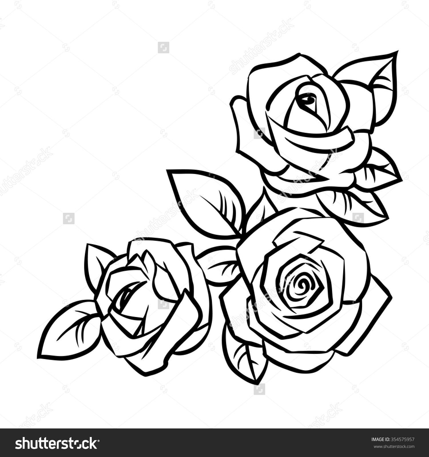 1500x1600 Simple Rose Outline Drawing - Outline Drawing