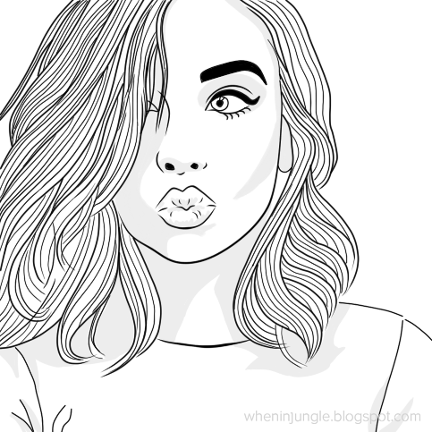 Outline Drawing Of A Girl at PaintingValley.com | Explore collection of ...