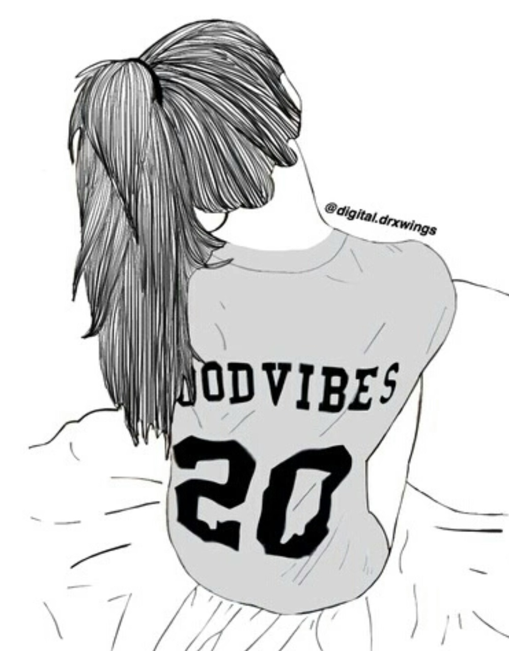 1000x1280 Outlines - Outline Drawing Of A Girl