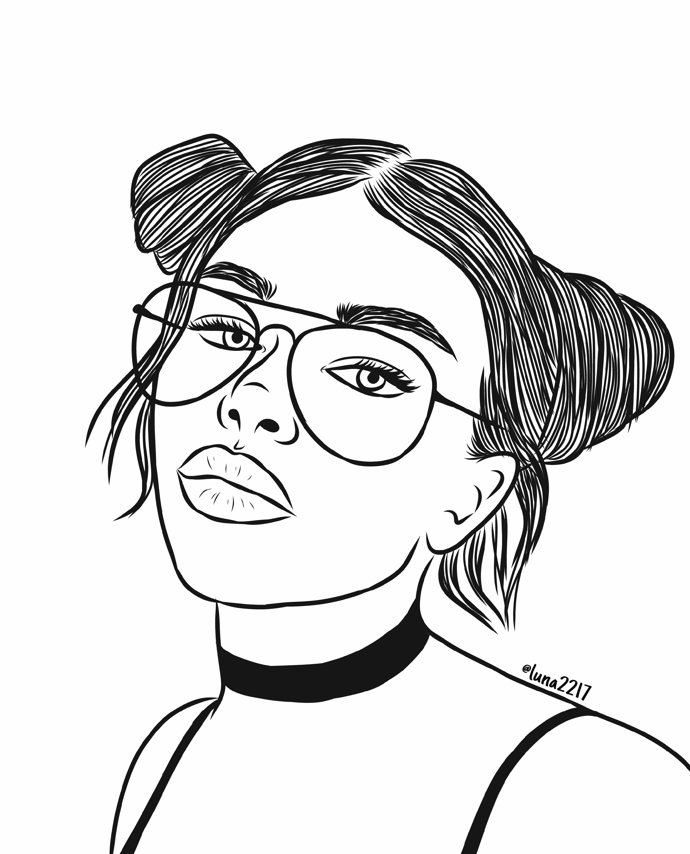 Girl Outline Coloring Page