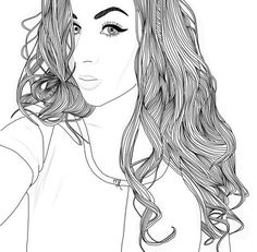 Outline Drawing Of A Girl At Paintingvalley.com 