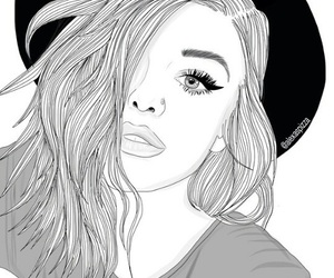 300x250 Images About Girls Black And White Drawings On We Heart It - Outline Drawing Of A Girl