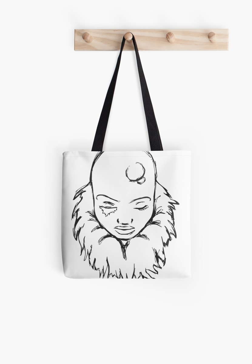 831x1200 Bald Female Outline Drawing Tote Bags - Outline Drawing Of A Woman