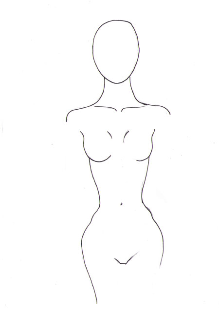 450x644 How To Draw Female Torso I Draw Fashion - Outline Drawing Of A Woman