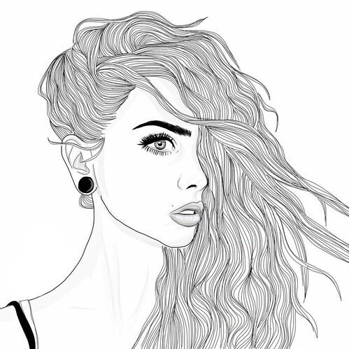 Outline Drawing Of A Woman at PaintingValley.com | Explore collection ...