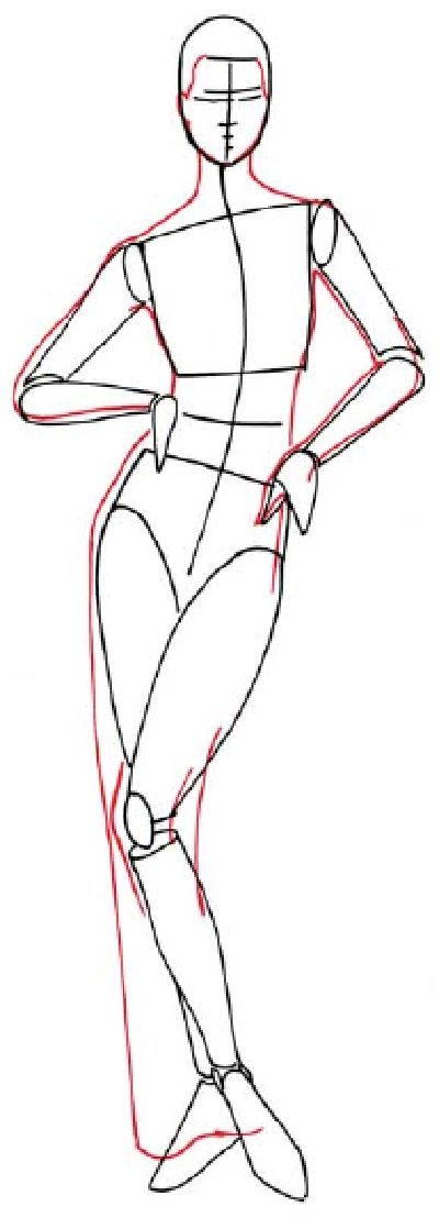 400x1108 Draw The Dress Outline - Outline Drawing Of A Woman