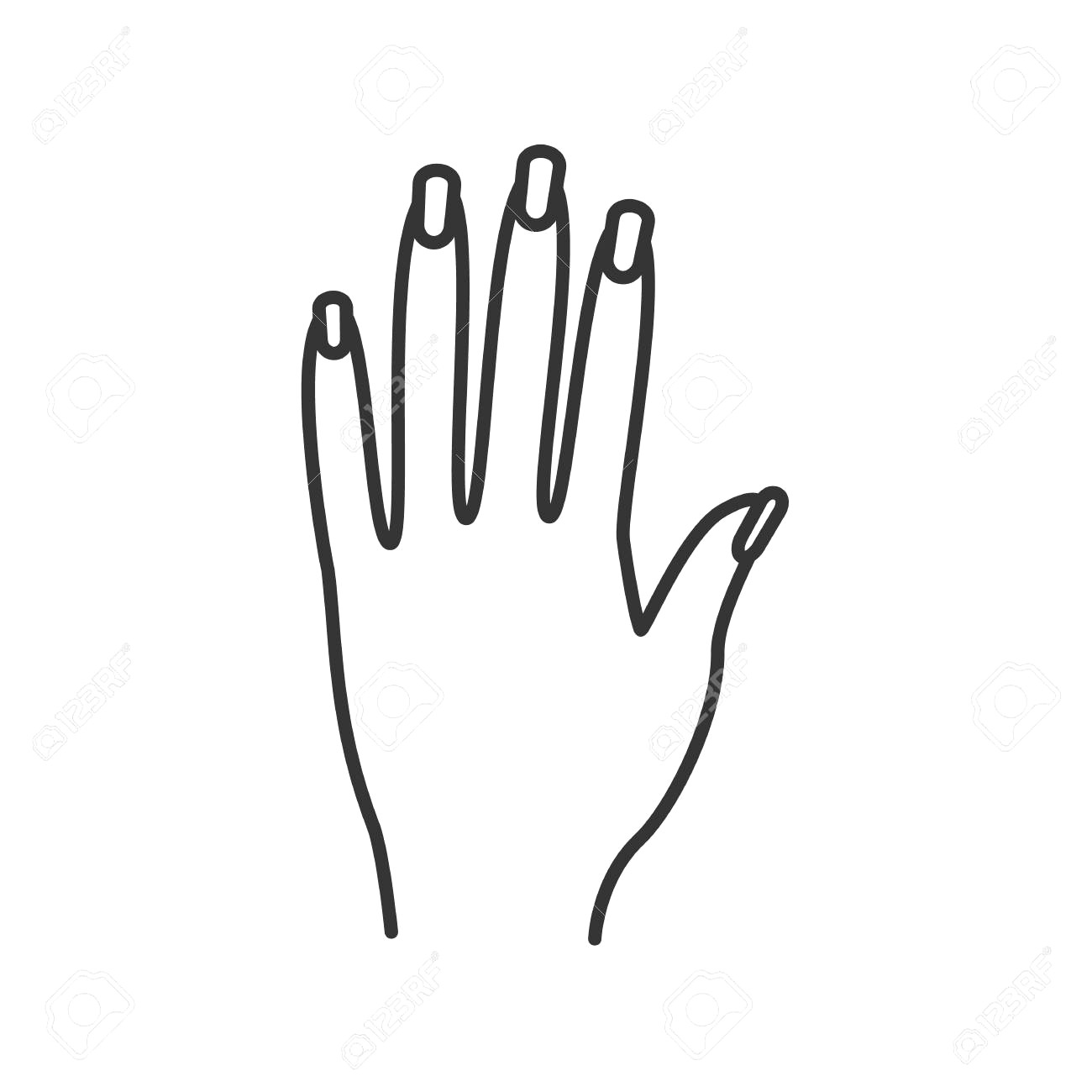 1300x1300 Woman S Hand Linear Icon Thin Line Illustration Manicure - Outline Drawing Of A Woman