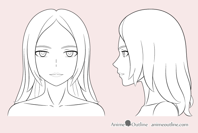 675x453 Step Anime Woman's Face Drawing Tutorial - Outline Drawing Of A Woman