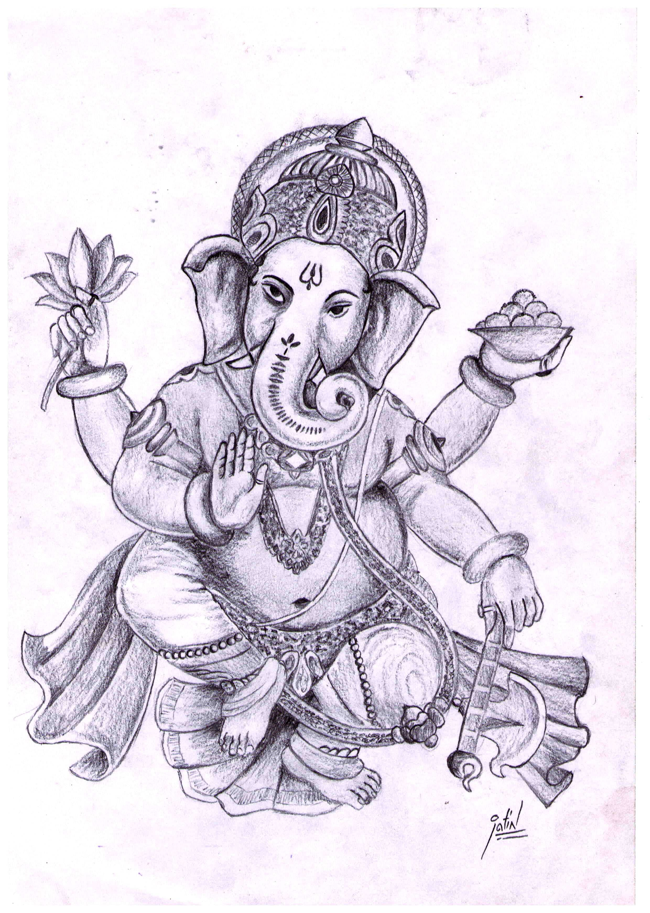 Outline Drawing Of Lord Ganesha At PaintingValley.com | Explore ...