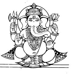 235x242 Ganesha Modern Outline Motifs Ganapathy Pappa - Outline Drawing Of Lord Ganesha