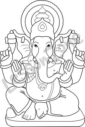 283x423 Lesson Zone Au Hindu - Outline Drawing Of Lord Ganesha