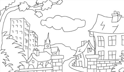 Outline Drawing Of Scenery at PaintingValley.com | Explore collection ...