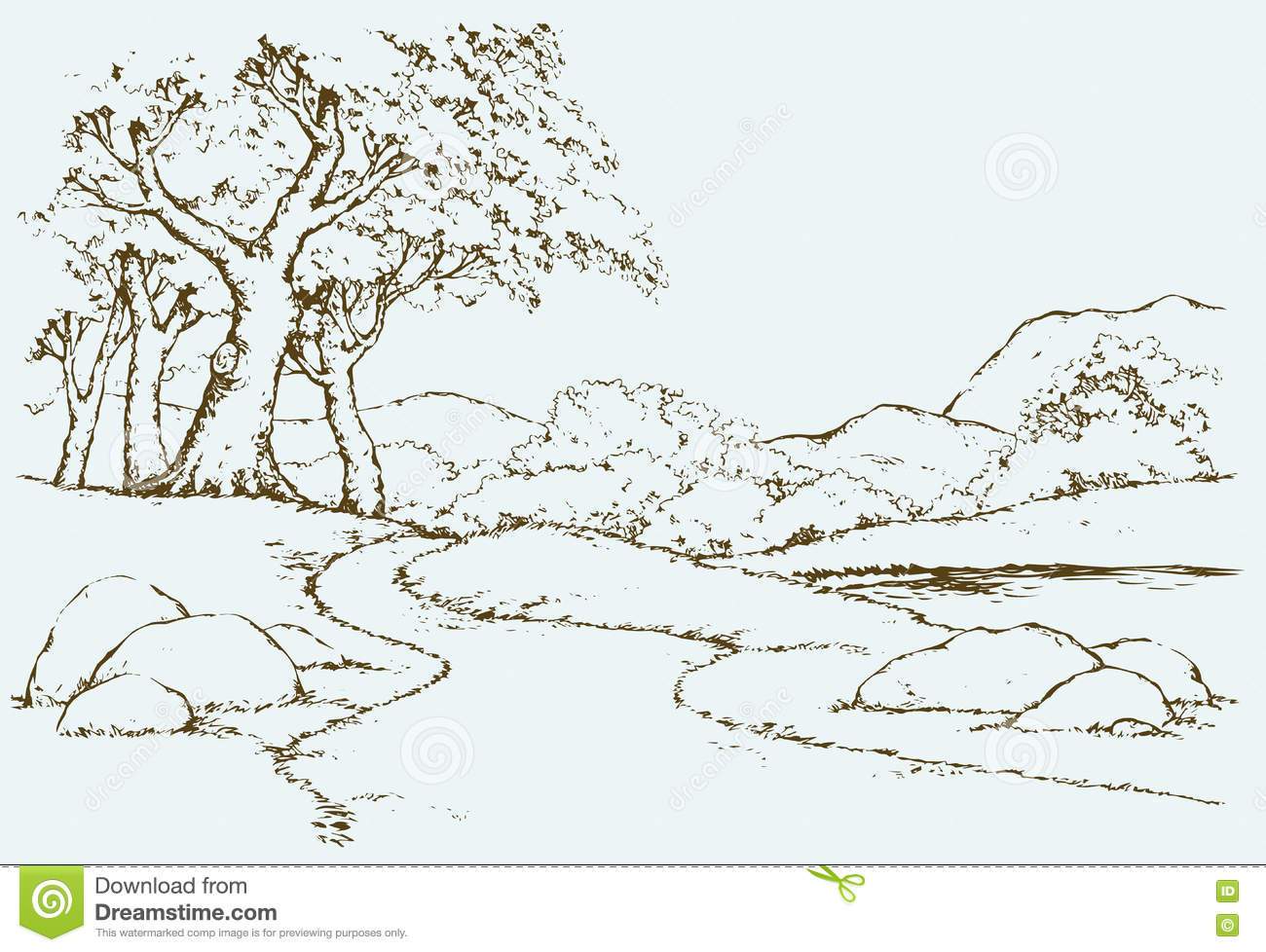 Outline Drawing Of Scenery at Explore collection