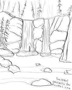 236x296 Outline Of Mountains Permanent Art Mountain Drawing, Drawings - Outline Drawing Of Scenery