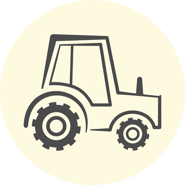 600x600 cute outline tractor icon art print - Outline Drawing Of Tractor