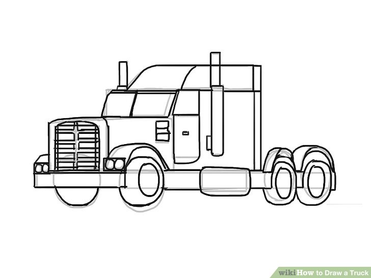 728x546 tractor outline drawing beautiful easy ways to draw a truck - Outline Drawing Of Tractor