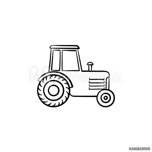 500x500 tractor hand drawn outline doodle icon agronomy industry - Outline Drawing Of Tractor