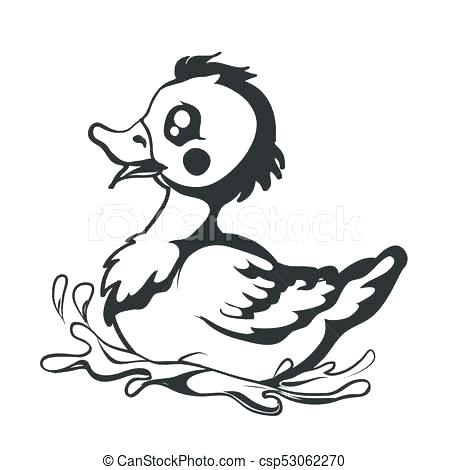 450x470 Duck Outline Clip Art - Outline Drawing Online