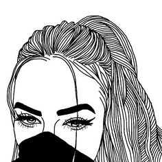 236x236 Best Tumblr Outlines Images Girl Drawings, How To Draw Girls - Outline Drawing Tumblr