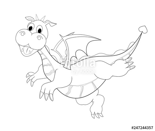 500x420 dragon contour, sketch of a flying dragon dragon outline - Outline Of A Drawing