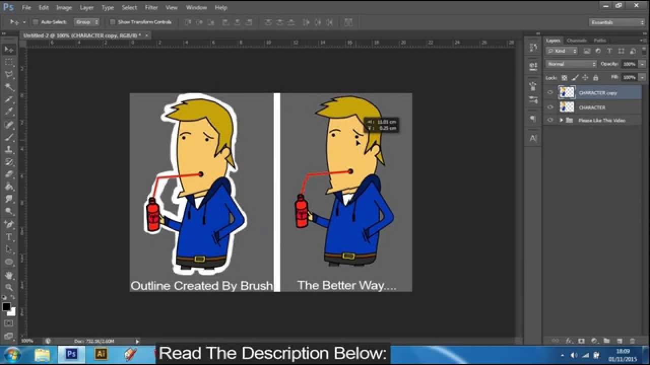 1280x720 how to outline a drawing or text in photoshop cc - Outline Of A Drawing