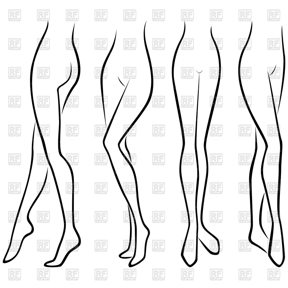 1200x1200 outline graceful female legs vector image of people natareal - Outline Of A Drawing