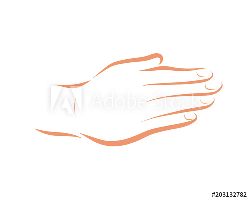 500x400 outstretched hand, drawing with flowing lines - Outstretched Hand Drawing
