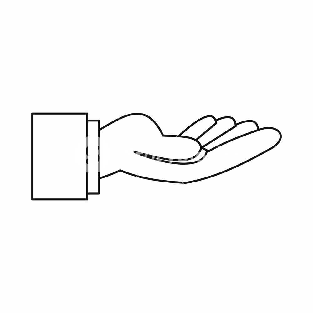 1000x1000 outstretched hand gesture icon in outline style isolated vector - Outstretched Hand Drawing