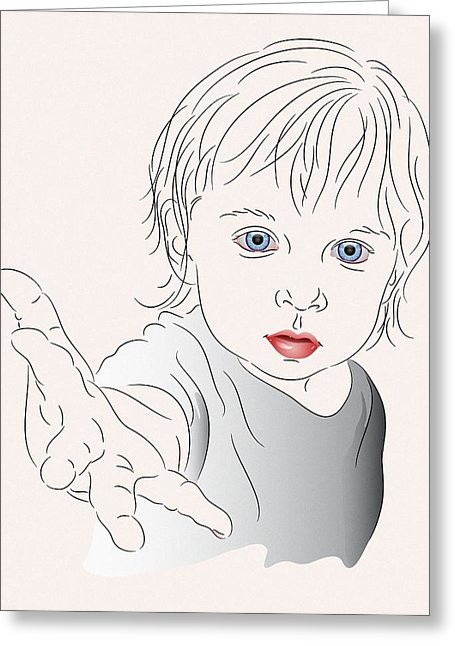 455x646 child with outstretched hand digital art - Outstretched Hand Drawing