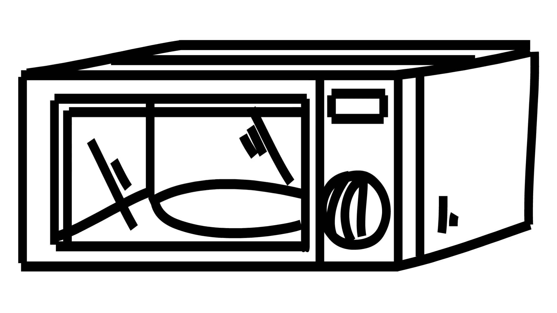 1920x1080 microwave oven line drawing illustration animation - Oven Drawing