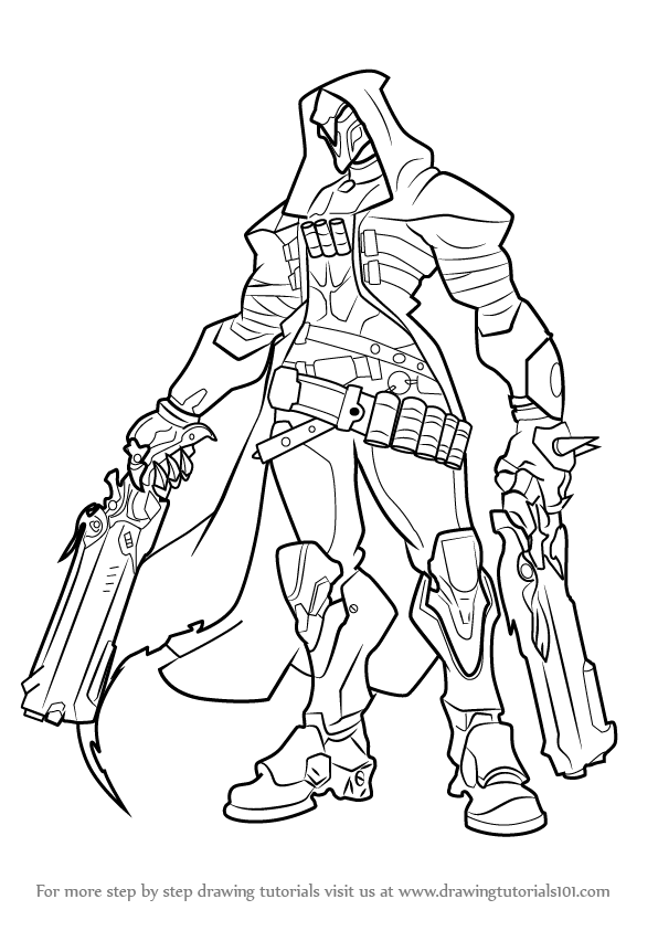 596x843 learn how to draw reaper from overwatch - Overwatch Drawings