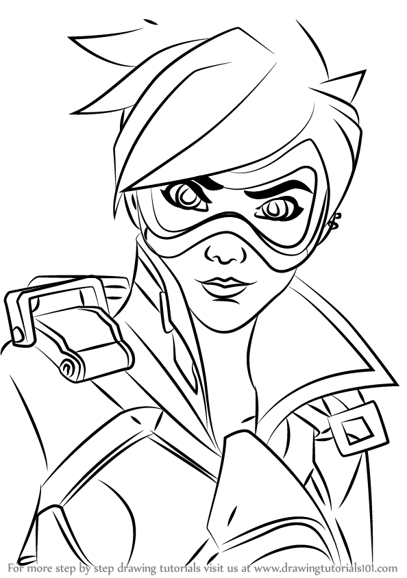 594x844 learn how to draw tracer face from overwatch - Overwatch Drawings