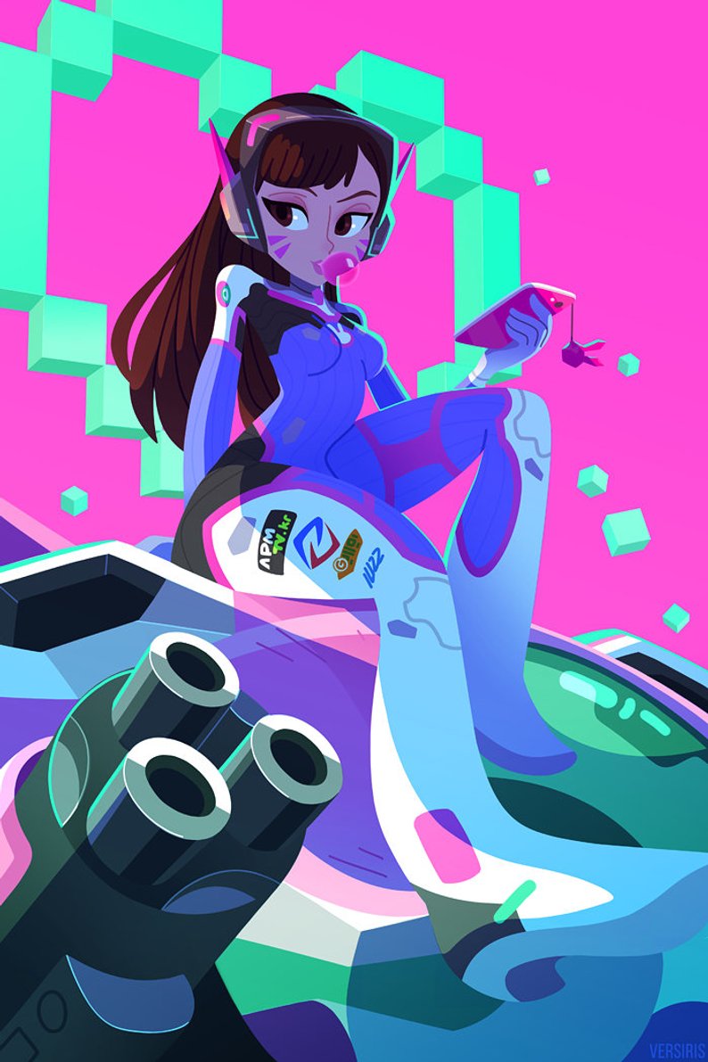 794x1191 d va art print overwatch hero drawing illustration - Overwatch Dva Drawing