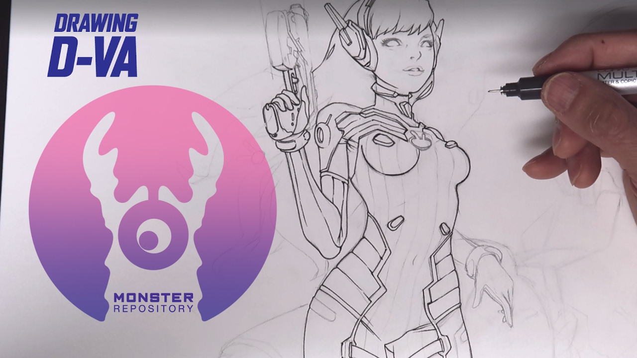 1280x720 drawing d va from overwatch - Overwatch Dva Drawing