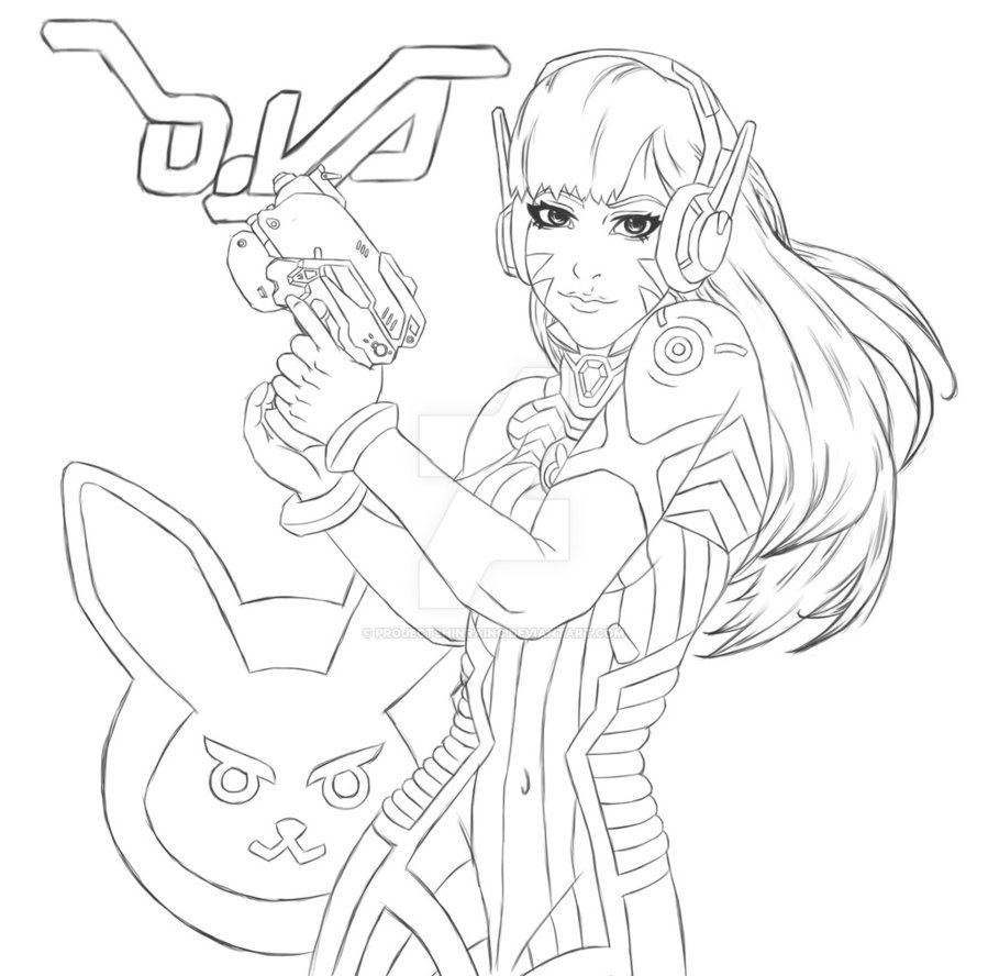 Overwatch Dva Drawing At Paintingvalley Com Explore Collection