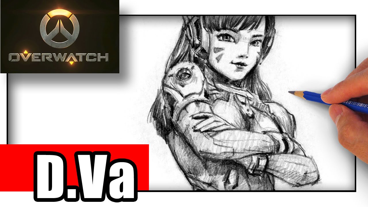 1280x720 how to draw overwatch d va with pencil - Overwatch Dva Drawing