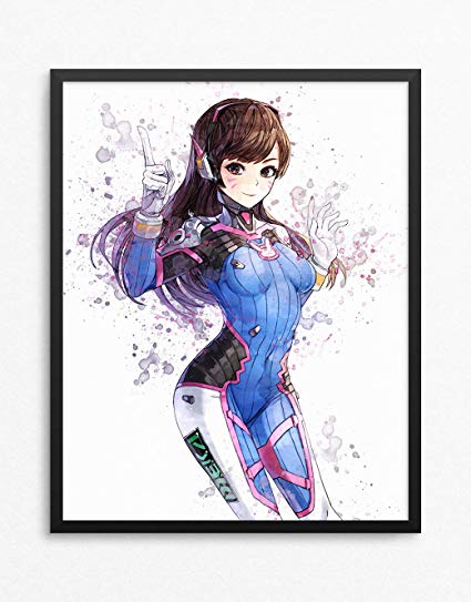 425x543 overwatch print, d va print, overwatch poster, d va - Overwatch Dva Drawing