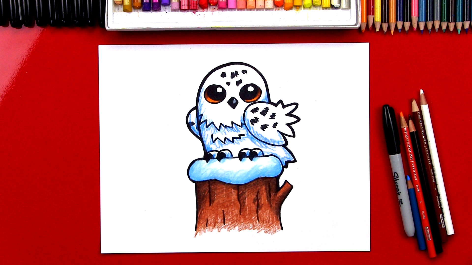 1920x1080 How To Draw A Snowy Owl Cartoon - Owl Cartoon Drawing