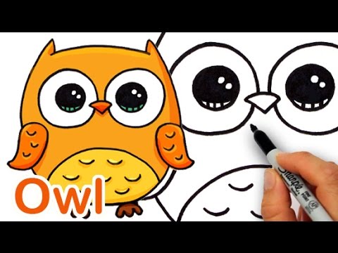 480x360 How To Draw A Cute Cartoon Owl Easy Step - Owl Cartoon Drawing