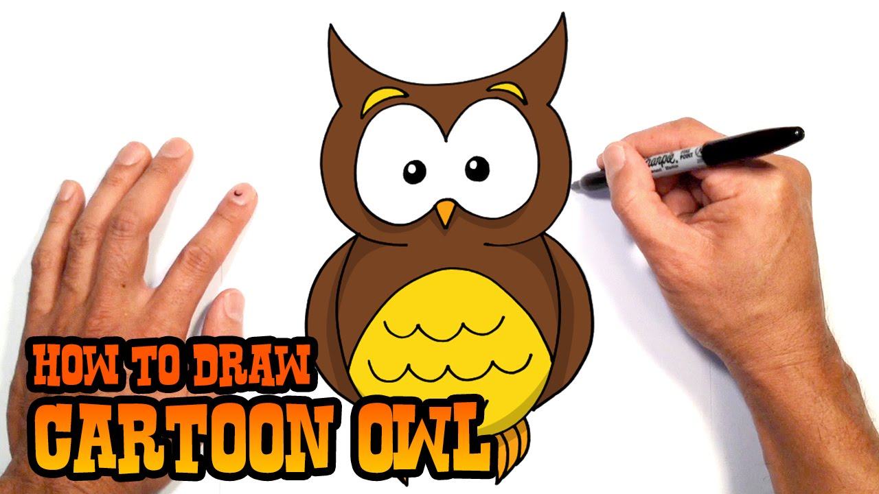 1280x720 How To Draw A Owl Drawing Lesson For Kids - Owl Cartoon Drawing