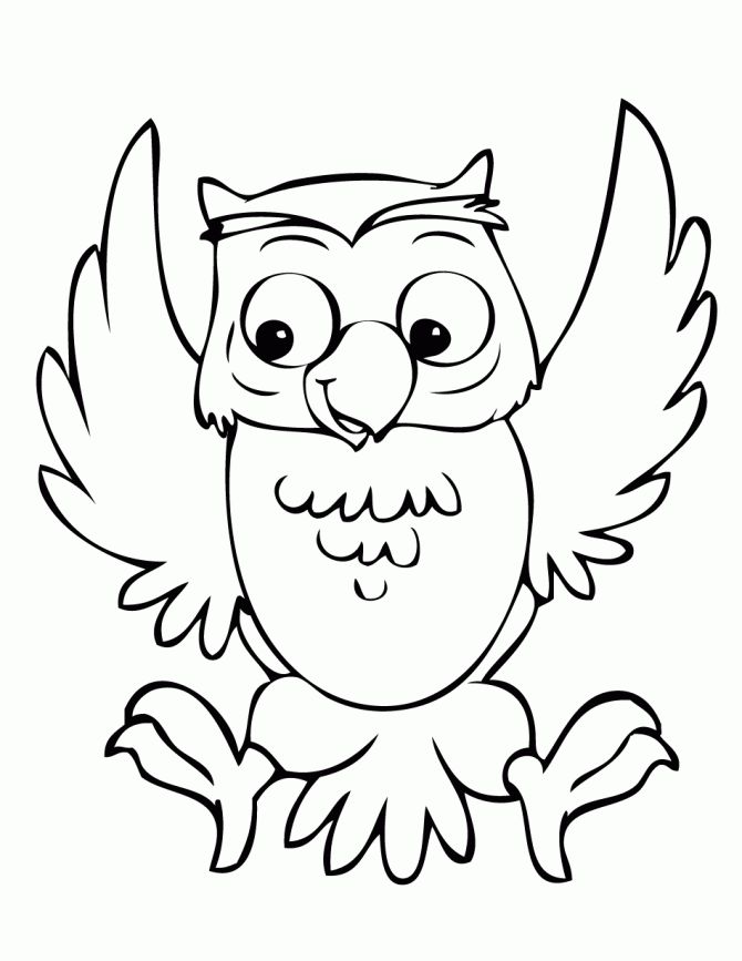 670x867 Happy Owl Coloring - Owl Color Drawing