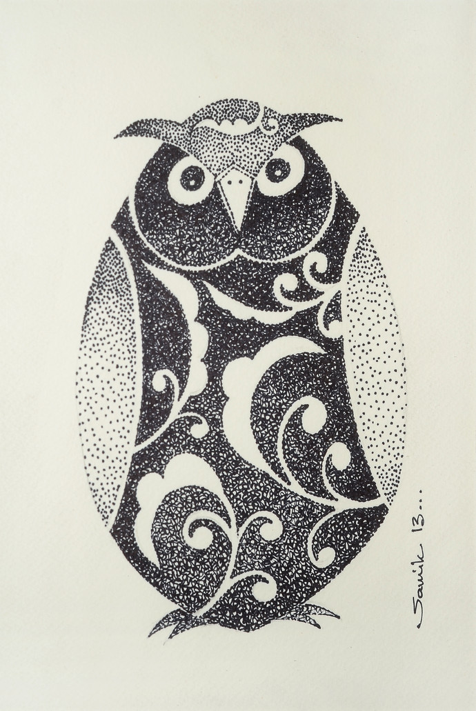 690x1031 Owl I - Owl Color Drawing