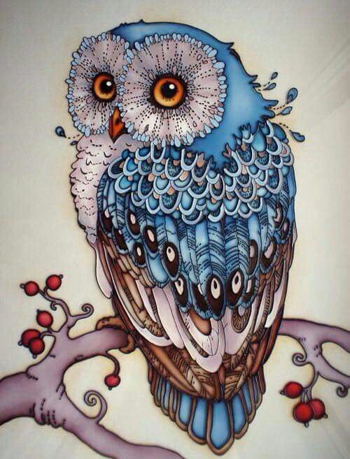 500x657 Love The Color And The Textural Pattern In The Feathers Nature - Owl Color Drawing