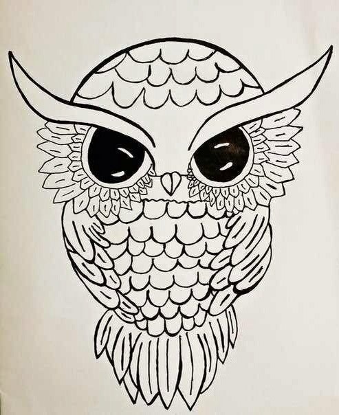 493x604 Image About Cute In Drawing - Owl Cute Drawing