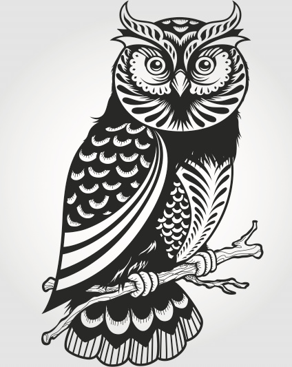 424x533 Owl Design Vector Free Vector In Encapsulated Postscript - Owl Design Drawing