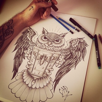 400x400 Owl Drawing Tumblr - Owl Design Drawing