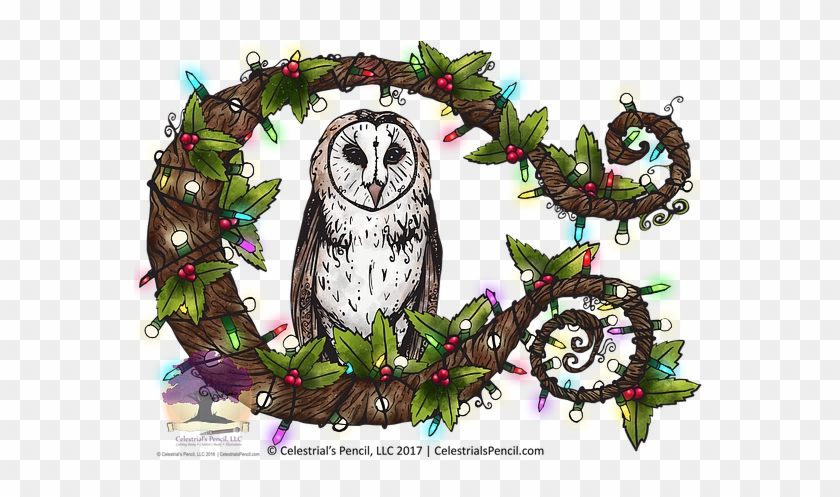 840x497 New Christmas Owl Full Color Illustration Available - Owl Drawing Color