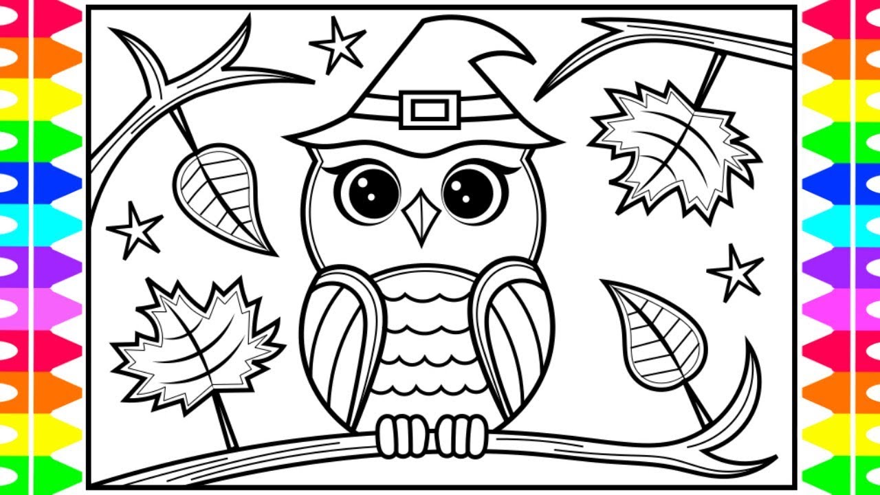 1280x720 How To Draw An Owl For Kids Drawing And Coloring - Owl Drawing For Kids