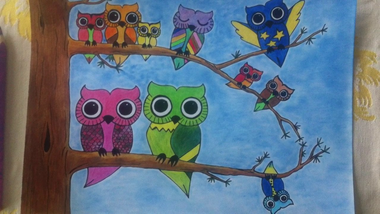 1280x720 Kids Room Wall Art - Owl Drawing For Kids